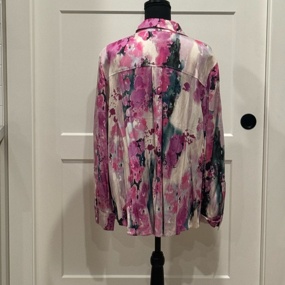 Chico’s Multi Color Blouse Pink Green - Picture 6 of 10